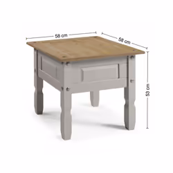 Corona Grey Wax Lamp Table Coffee Table Solid Pine Furniture