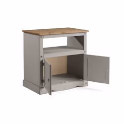 Corona TV Unit Grey Wax Straight Solid Pine