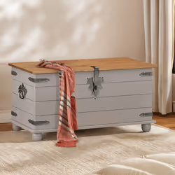 Corona Grey Wax Blanket Box Solid Wood Pine Bedroom Furniture