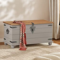 Corona Grey Wax Blanket Box Solid Wood Pine Bedroom Furniture