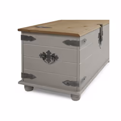 Corona Grey Wax Blanket Box Solid Wood Pine Bedroom Furniture