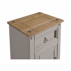 Corona Grey Wax Medium Pot Cupboard Bedside Solid Bedroom Furniture