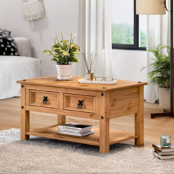 Corona 2 Drawer Coffee Table Lamp Living Room Furniture