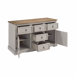 Corona Grey Wax 2 Door 5 Drawer Large Sideboard Cupboard Furniture