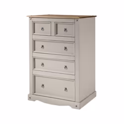 Corona Grey Wax 2+3 Chest Solid Pine Chest Of Drawers