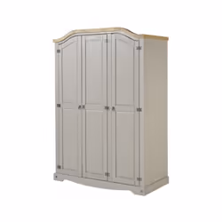 Corona Grey Wax 3 Door Arch Top Wardrobe Bedroom Furniture