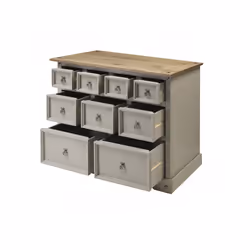 Corona Grey Wax Merchants Chest Sideboard Solid Pine Furniture