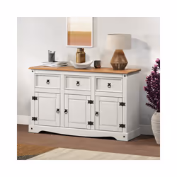 Corona White 3 Door Sideboard
