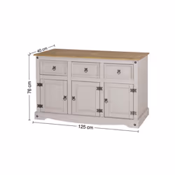 Corona White 3 Door Sideboard