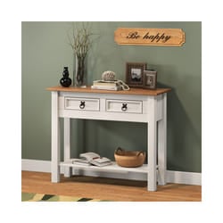 Corona White 2 Drawer Console Table