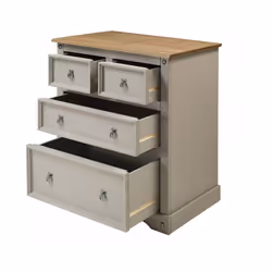 Corona Grey Wax Compact 2+2 Chest Solid Pine Bedroom Furniture