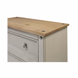 Corona Grey Wax Compact 4 Drawer Chest Solid Pine Bedroom Furniture