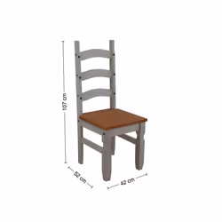 Corona Grey Wax Pair of Dining Chairs