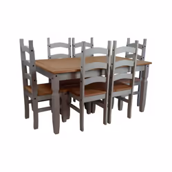 Corona Grey Wax 5'0" Dining Table & 4 Chairs