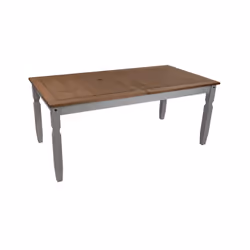 Corona Grey Wax 6'0" Dining Table & 6 Chairs Solid Pine