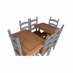 Corona Grey Wax Small Extending Dining Table & 4 Chairs