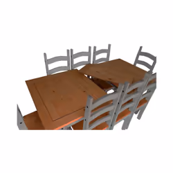 Corona Grey Wax Large Extending Dining Table & 6 Chairs