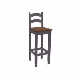 Corona Grey Wax Pair of Bar Stools Solid Pine furniture