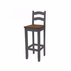 Corona Grey Wax Pair of Bar Stools Solid Pine furniture