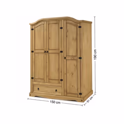 Corona 3 Door 1 Drawer Wardrobe