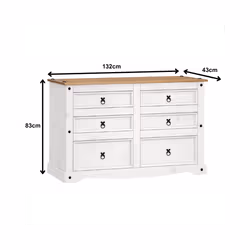 Corona White Low 3+3 Wide Chest