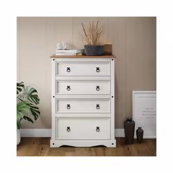 Corona White Compact 4 Drawer Chest