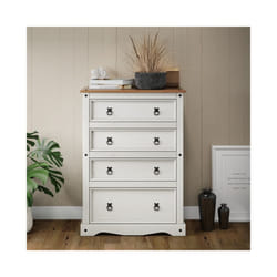 Corona White Compact 4 Drawer Chest