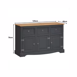 Corona Charcoal 3 Door Sideboard