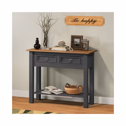 Corona Charcoal 2 Drawer Console Table