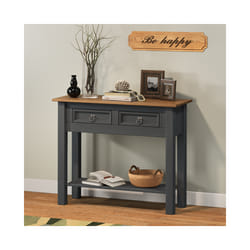 Corona Charcoal 2 Drawer Console Table
