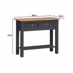 Corona Charcoal 2 Drawer Console Table