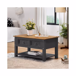 Corona Charcoal 2 Drawer Coffee Table