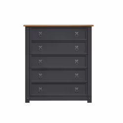 Corona Charcoal Small 5 Drawer Chest