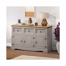 Corona Grey Wax 3 Door Dresser
