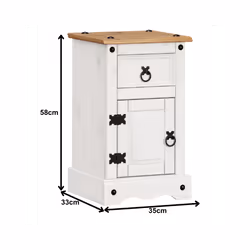 Corona White Narrow Pot Cupboard
