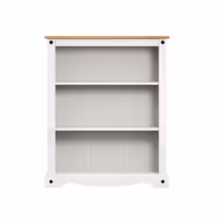 Corona White Small Low 3 Shelf Bookcase