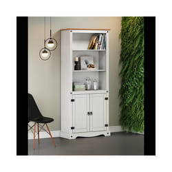 Corona White 2 Door Large Bookcase