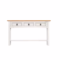 Corona White 3 Drawer Console Table