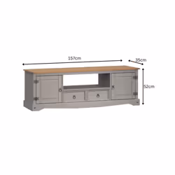 Corona Grey Wax Large Widescreen TV Unit