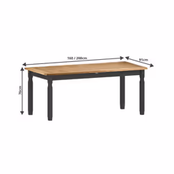 Corona Charcoal Large Extending Dining Table