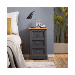 Corona Charcoal Narrow Bedside