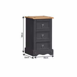 Corona Charcoal Narrow Bedside