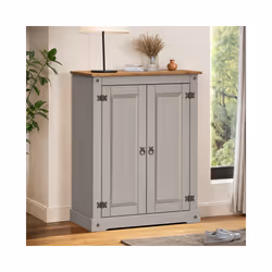 Corona Grey Wax 2 Door Shoe Cupboard