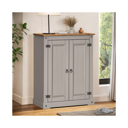 Corona Grey Wax 2 Door Shoe Cupboard