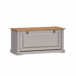 Corona Grey Wax 1 Shelf Shoe Chest