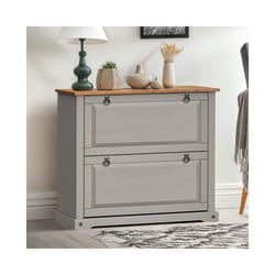 Corona Grey Wax 2 Shelf Shoe Chest