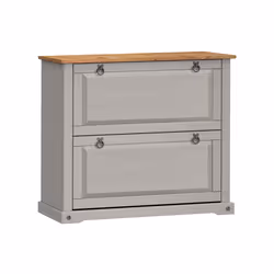 Corona Grey Wax 2 Shelf Shoe Chest