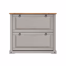 Corona Grey Wax 2 Shelf Shoe Chest