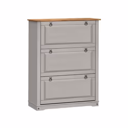Corona Grey Wax 3 Shelf Shoe Chest