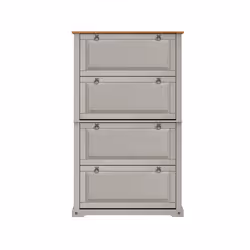 Corona Grey Wax 4 Shelf Shoe Chest